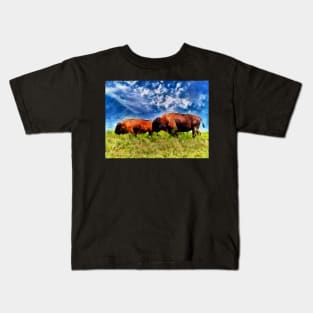 Bison On The Plains Kids T-Shirt